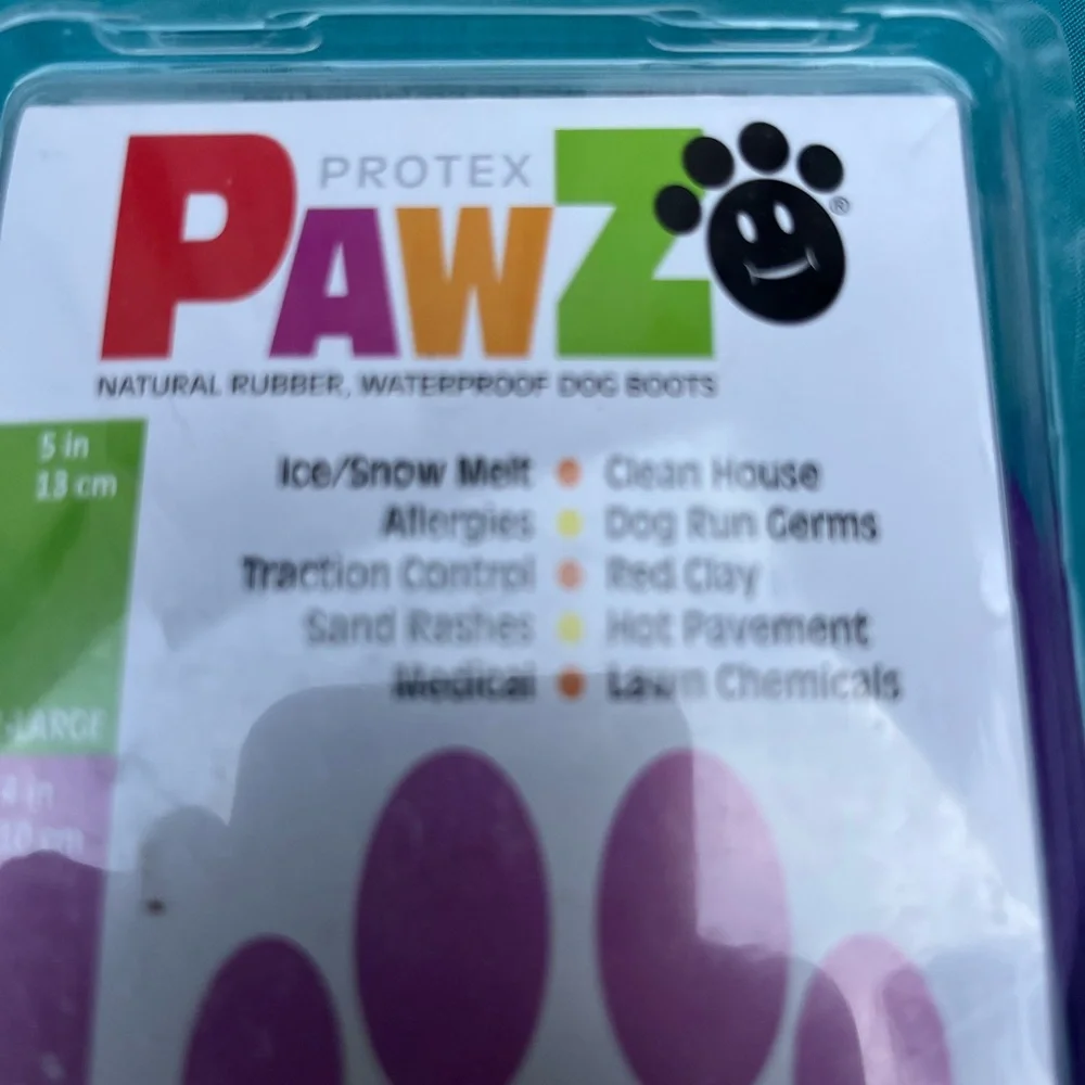 NEW IN BOX PAWS Purple Dog Paw Protector Shoe Size Large 12 pack